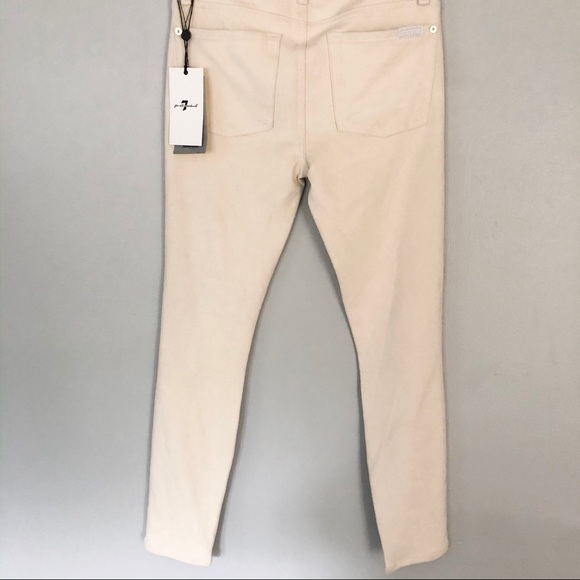 7 FOR ALL MANKIND Ivory Faux Suede Skinny Pants - Picture 2 of 6